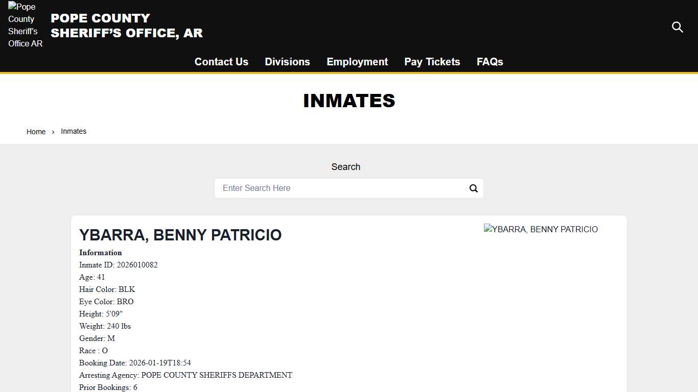 Inmates | Pope County Sheriff’s Office AR
